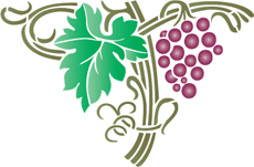 Weintraube und Weinrebe - Schablone für die Dekoration