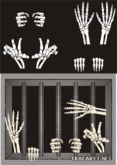 Oberarme des menschlichen Skeletts - Schablone für die Dekoration