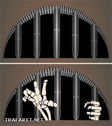 Gefängnisfenster - Schablone für die Dekoration