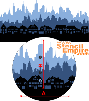 Stadt Horizonte (Schablonen von Gebäuden und Architektur)