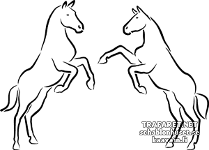Zwei Pferden 1a - Schablone für die Dekoration