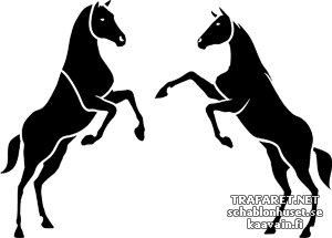 Zwei Pferden 1b - Schablone für die Dekoration