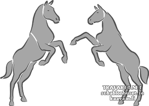 Zwei Pferden 1c - Schablone für die Dekoration