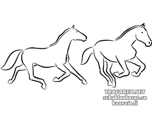 Zwei Pferden 2a - Schablone für die Dekoration