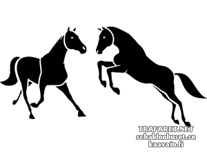 Zwei Pferden 3b - Schablone für die Dekoration