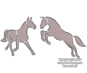 Zwei Pferden 3c - Schablone für die Dekoration
