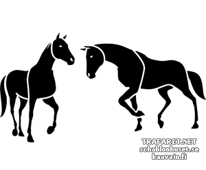 Zwei Pferden 4b - Schablone für die Dekoration