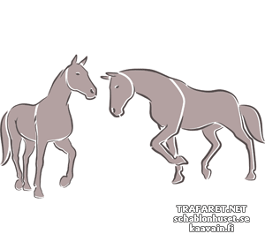 Zwei Pferden 4c - Schablone für die Dekoration