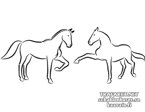 Zwei Pferden 5a - Schablone für die Dekoration