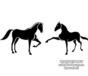Zwei Pferden 5b - Schablone für die Dekoration