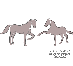 Zwei Pferden 5c - Schablone für die Dekoration