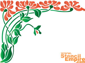 Ecke aus Geißblatt (Schablonen für Blumen zeichnen)