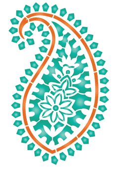 Smaragdgrünes Paisleymuster - Schablone für die Dekoration