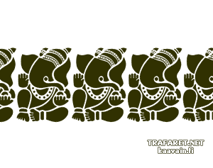 Bordürenmotiv Ganesha 02a - Schablone für die Dekoration