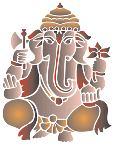 Elefant in indischem Stil - Schablone für die Dekoration