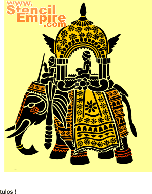 Elefant mit Turm (Schablonen Indische Mustern)