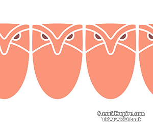 Düsteren Eulen im Jugendstil - Schablone für die Dekoration