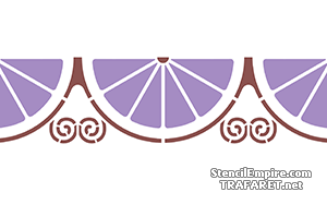 Bordüre mit Zitronenscheiben - Schablone für die Dekoration