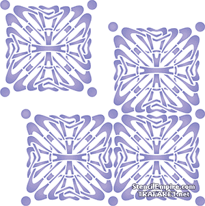 Fliese im Jugendstil 14 - Schablone für die Dekoration