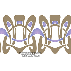 Bordürenmuster im Jugendstil 023 - Schablone für die Dekoration