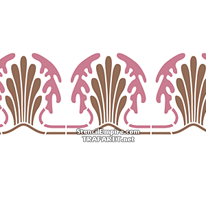 Bordürenmuster im Jugendstil 029 - Schablone für die Dekoration