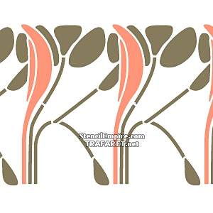 Bordürenmuster im Jugendstil 040 - Schablone für die Dekoration