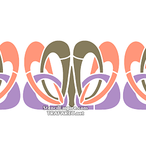 Bordürenmuster im Jugendstil 045 - Schablone für die Dekoration