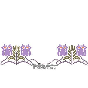 Muster im Jugendstil 098a - Schablone für die Dekoration