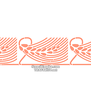 Bordürenmuster im Jugendstil (Weizenähren) 101b - Schablone für die Dekoration