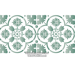Mittelalterliche Blumen - Bordüre - Schablone für die Dekoration
