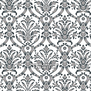 Mittelalterliche Blumen und Ananas (Schablonen für die Wand)