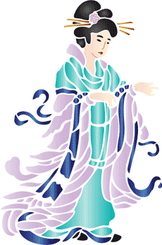 Geisha - Schablone für die Dekoration