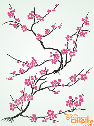 Sakura von Japan - Schablone für die Dekoration