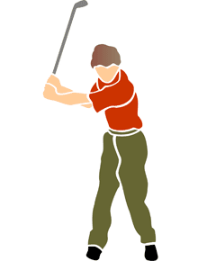Golfspieler - Schablone für die Dekoration