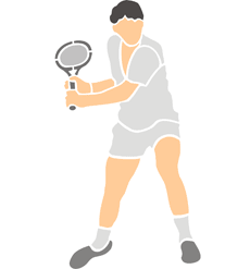 Tennisspieler - Schablone für die Dekoration