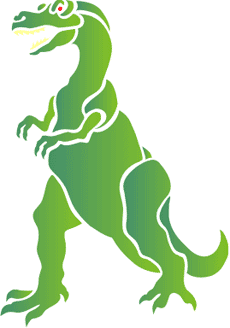 Grüner Dinosaurier - Schablone für die Dekoration