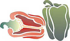 Paprikaschoten - Schablone für die Dekoration