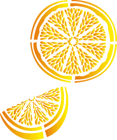 Zitronenscheiben - Schablone für die Dekoration