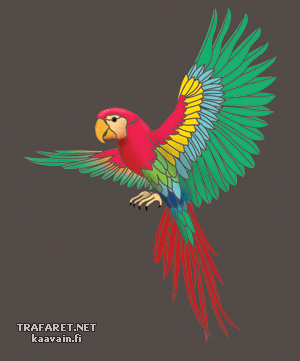 Fliegende Papagei - Schablone für die Dekoration