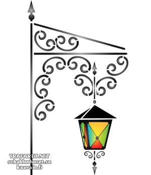 Farbige Laterne 08 - Schablone für die Dekoration