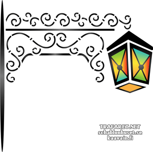 Farbige Laterne 09 - Schablone für die Dekoration