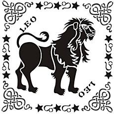 Löwe in den Rahmen - Schablone für die Dekoration