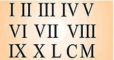 Römische Ziffern - Schablone für die Dekoration
