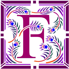 Anfangsbuchstaben F - Schablone für die Dekoration