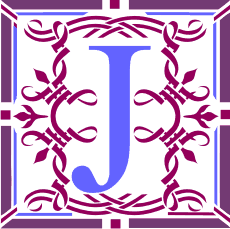 Anfangsbuchstaben J - Schablone für die Dekoration