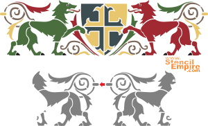 Bordürenmotiv Heraldik 1 - Schablone für die Dekoration