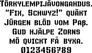Text von military font - Schablone für die Dekoration