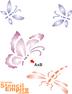 Schmetterlinge und Libelle (Schablonen für Schmetterlinge zeichnen)