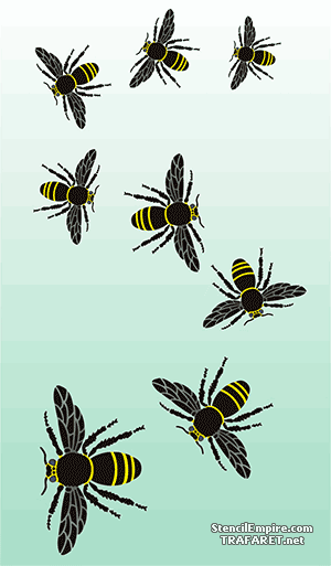 Bienenschwarm - Schablone für die Dekoration