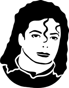 Schwarzweißes Portrait des Michael Jackson - Schablone für die Dekoration